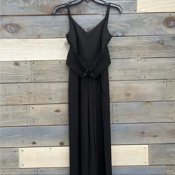 WAYF RIPLEY BLACK CORSET WAIST SLEEVELESS WIDE LEG JUMPSUIT WITH POCKETs SMALL - Picture 5 of 10